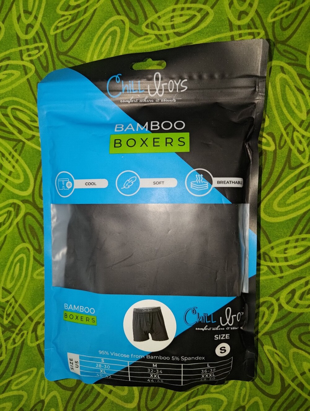 Chill Boys Performance Boxers -Cool Comfortable Men's Boxer Shorts S NWT